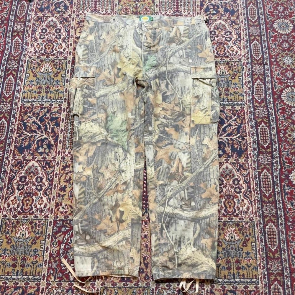 VTG 00s Cabelas‎ baggy camo advantage timber realtree hunting pants XL brown